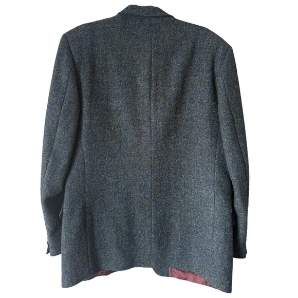 Vtg Harris Tweed Sport Coat Blazer Jacket Wool Men's 42 R Blue Flecked 70s 80s - Picture 3 of 7